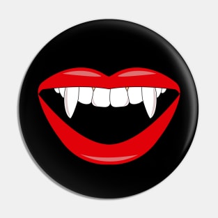 Female Vampire Mouth with Fangs Pin