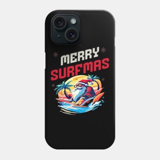 Merry Surfmas, Santa Waving, Christmas, Surf Gift, Santa Gift Phone Case