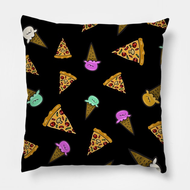 Pizza & Ice Cream Pillow by headrubble