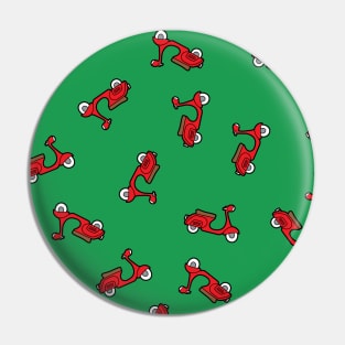 Red scooter pattern Pin