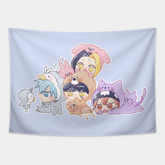 Mashle Chibis Tapestry by Tazlo