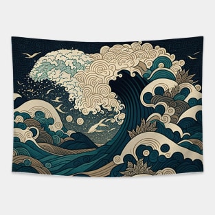 great wave of foam Tapestry