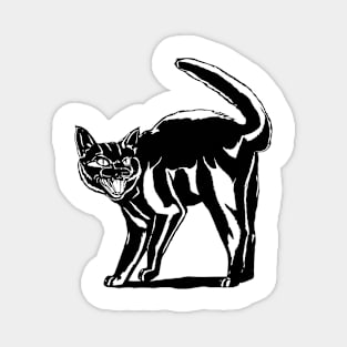 Angry Black Cat Halloween Magnet