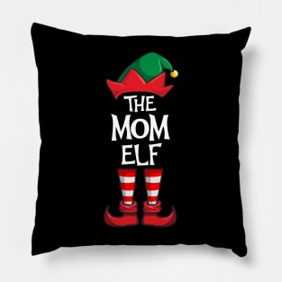 Mom Elf Matching Family Christmas Pillow