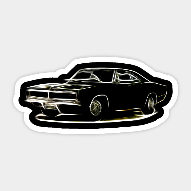 Neon Black Dodge Charger Classic Car Dodge Charger Sticker Teepublic