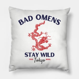 bad omens red dragon Pillow