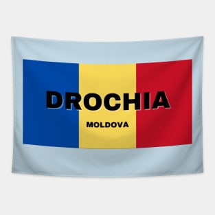 Drochia City in Moldovan Flag Colors Tapestry