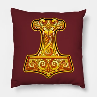 Thors hammer gold edition Pillow