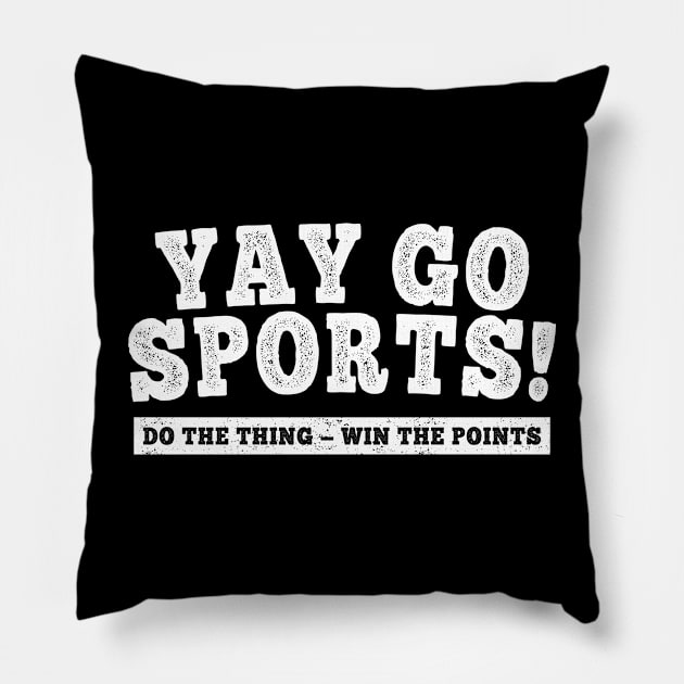 Yay Go Sports! Funny Sports Retro Fade Pillow by Genie Designs