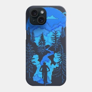 Bike Mountain Biking Moon Bliss Trail Rider Silhouette Blues Phone Case