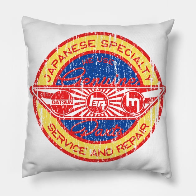 Nissan Datsun Toyota Mazda "JDM Big Three" Pillow by thesupragoddess