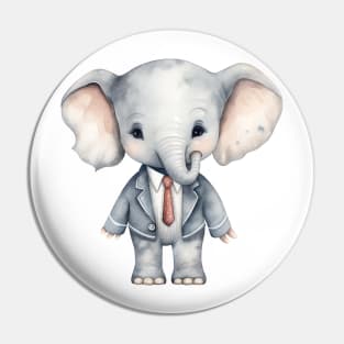 African Elephant Wearing a Tie Pin