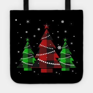 Buffalo Plaid Christmas Tree TShirt Gift For Men Women Kids Tote