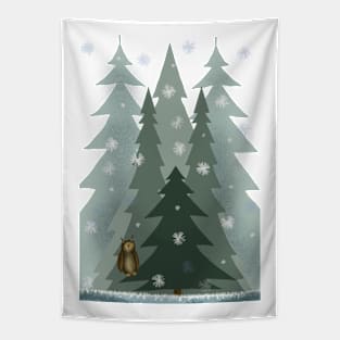 Winter in the forest Tapestry