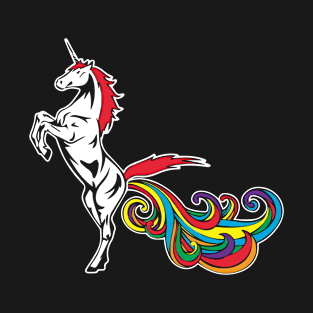 Unicorn Farting Rainbow Funny Hilarious Gay Womens Gay T-Shirt