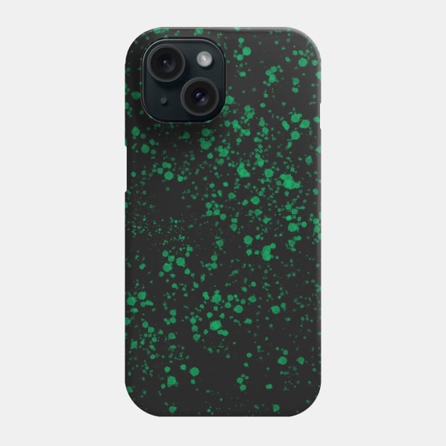 Paint Splatter, Green and Black Phone Case by OneThreeSix