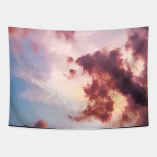 Pink clouds sky Tapestry