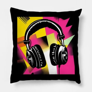 Retro Headphones Pillow