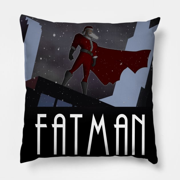 Fatman The Animated Series Santa Claus Christmas Pillow by Bevatron