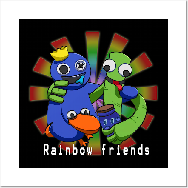 Blue Rainbow Friends Hugs Retro - Blue Rainbow Friends - Posters And Art  Prints | Teepublic