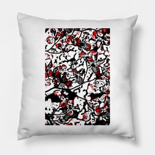 blossom black and red Pillow