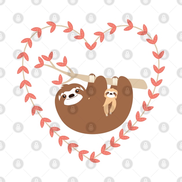 Mom and Baby Sloth by LulululuPainting