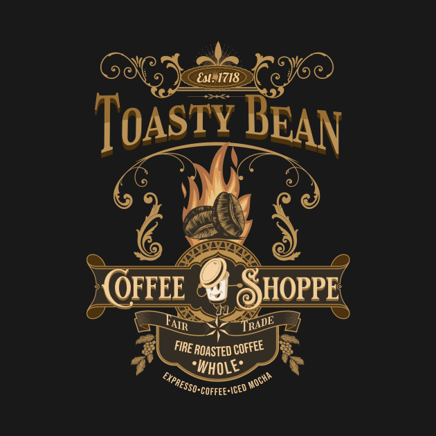 Vintage Toasty Bean Coffee Shoppe - Retro Coffee Lover's Delight! by The Wolf and the Butterfly