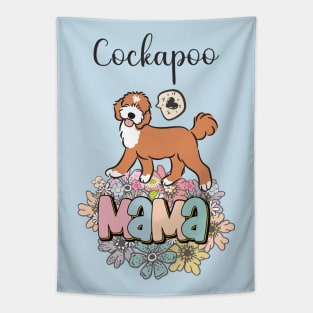 Red and White Cockapoo Mama 1 Tapestry