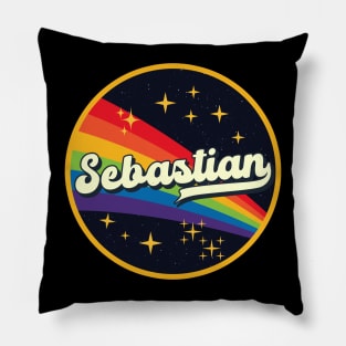 Sebastian // Rainbow In Space Vintage Style Pillow