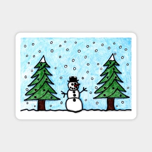 Snowman Greetings Magnet