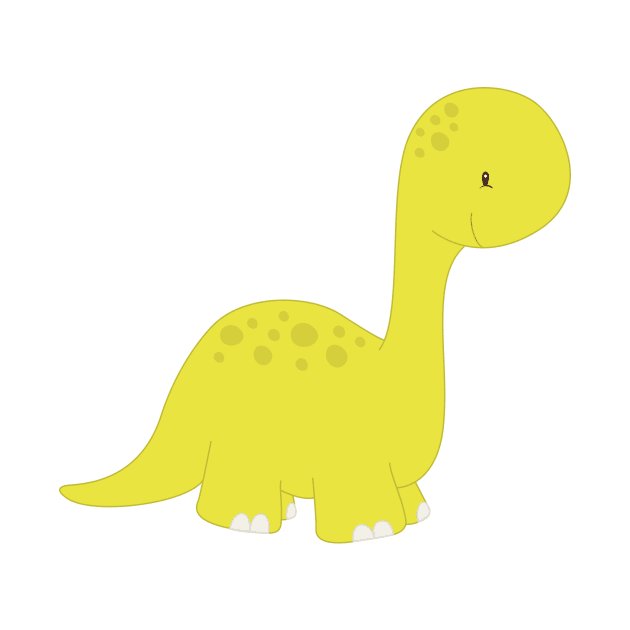 Cute Dinosaur, Baby Dinosaur, Dino, Brontosaurus by Jelena Dunčević