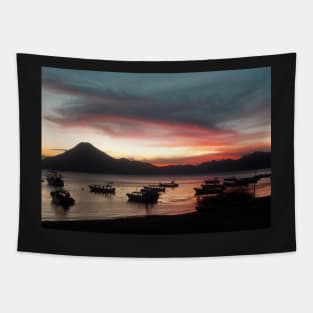 Sunset at Lake Atitlan, Guatemala Tapestry