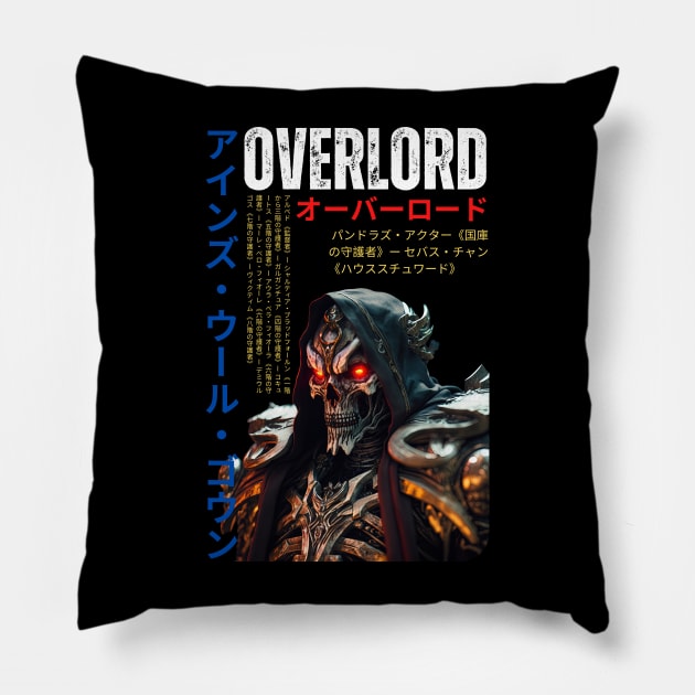 OVERLORD - Power-T for Tomb Masters and Sorcerers Pillow by AI-datamancer