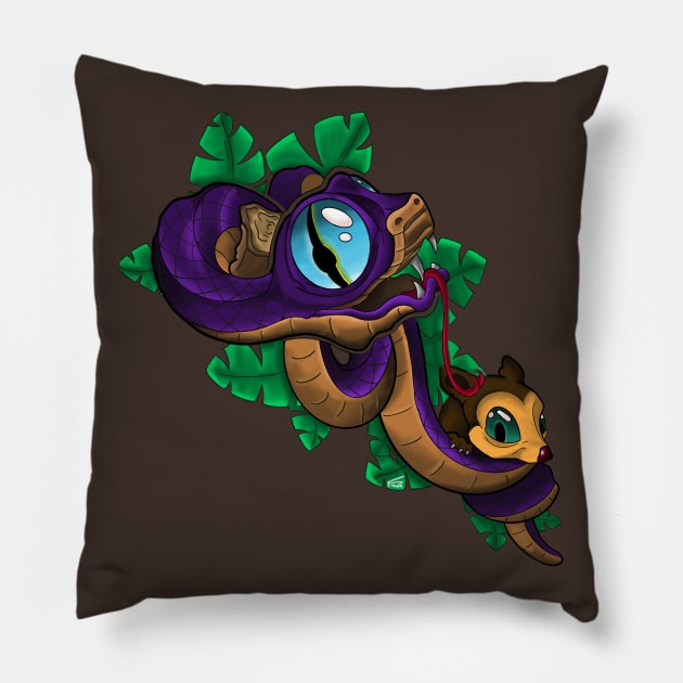 New School Snake and Mouse Pillow by freezethecomedian