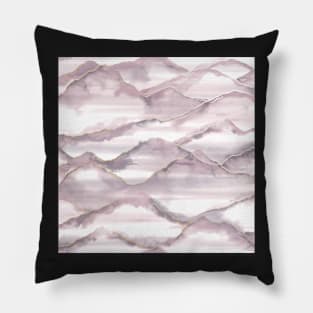 Pink Waves Watercolor Pillow