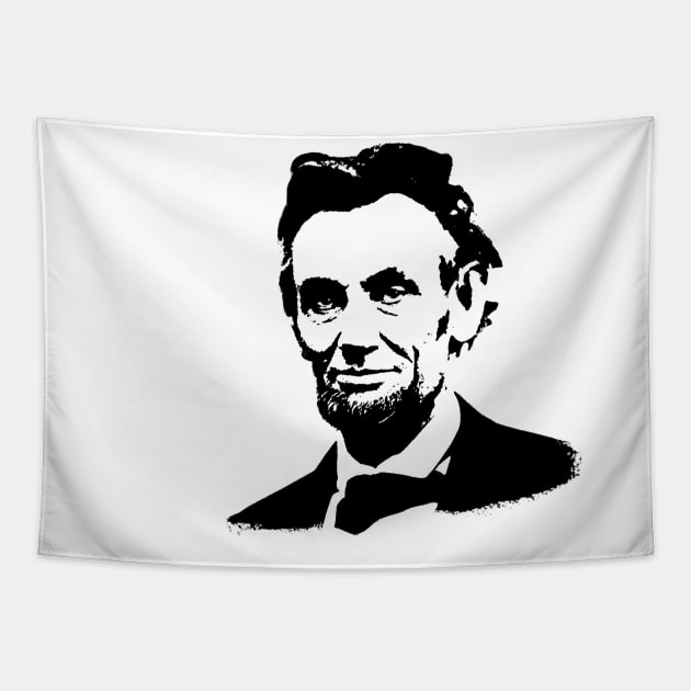 Abraham Lincoln Portrait Pop Art Black White Tapestry by phatvo