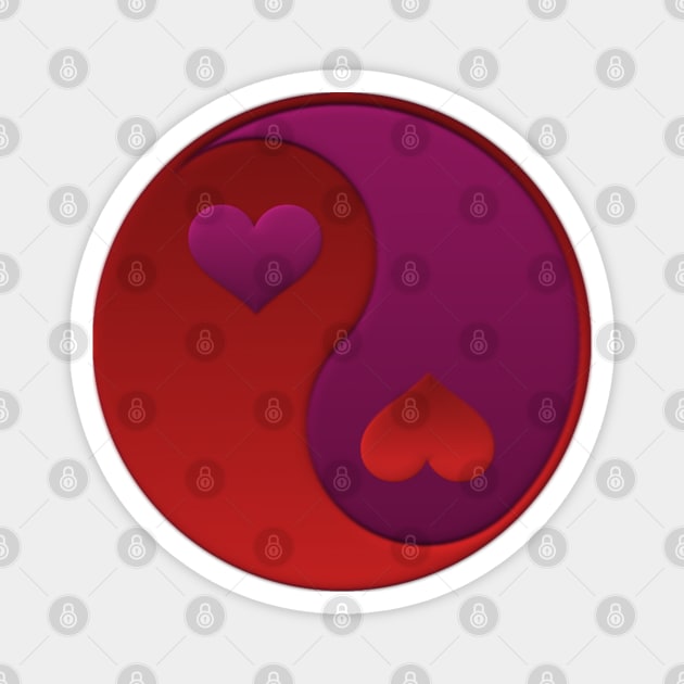 Valentine Yin Yang Magnet by HolidayBug
