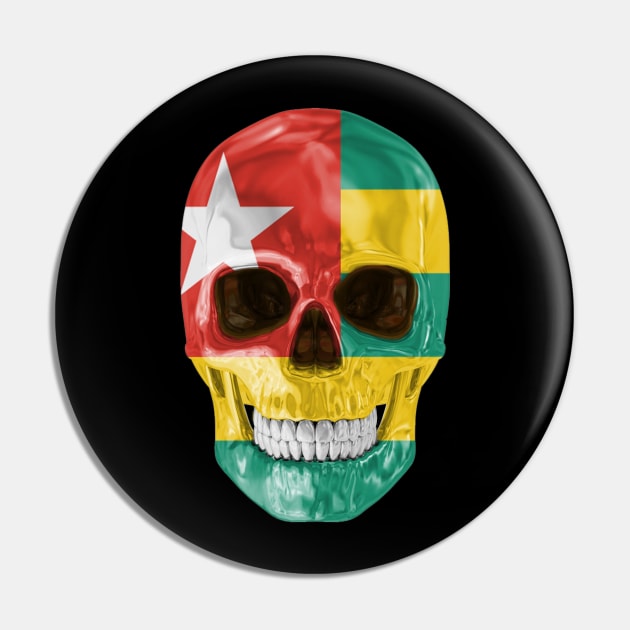 Togo Flag Skull - Gift for Togolese With Roots From Togo Pin by Country Flags