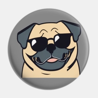 The coolest Pug ever Pin