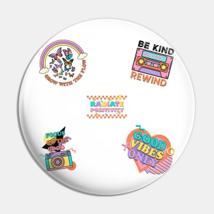 Vintage Flowers Motivation Quotes Stickers Pack Pin