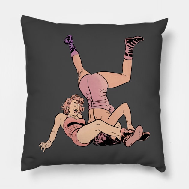 GRUDGE MATCH Pillow by Bodega Bay