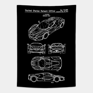 Ferrari S.P.A Enzo Patent White Tapestry