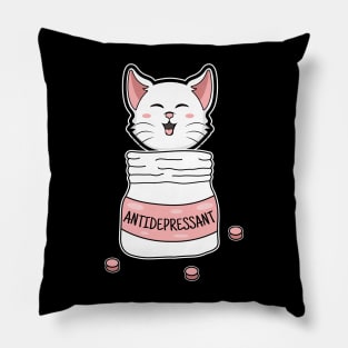 Cute Cat Kitten Antidepressant Apparel to Forensic Detective Pillow