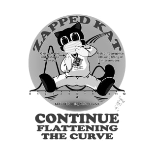 Zapped Kat - Flattening the Curve by Swoot T-Shirt