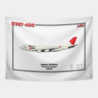 Boeing B747-400 - Japan Airlines "Yokoso! Japan" (Art Print) Tapestry