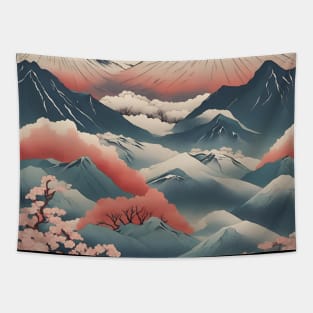 the pink sky of japan Tapestry