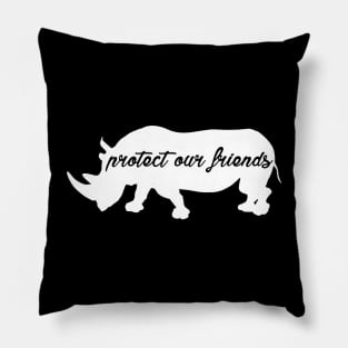 protect our friends - rhino Pillow