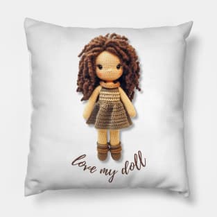 Handmade Wool Doll, Cozy and Cute - design 2 Pillow