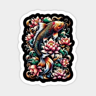 Koi fish and Lotus flower Magnet