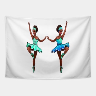 The top 10 Dance gifts 2024 - Ballet dancer dancing Brown skin black African American ballerina Tapestry